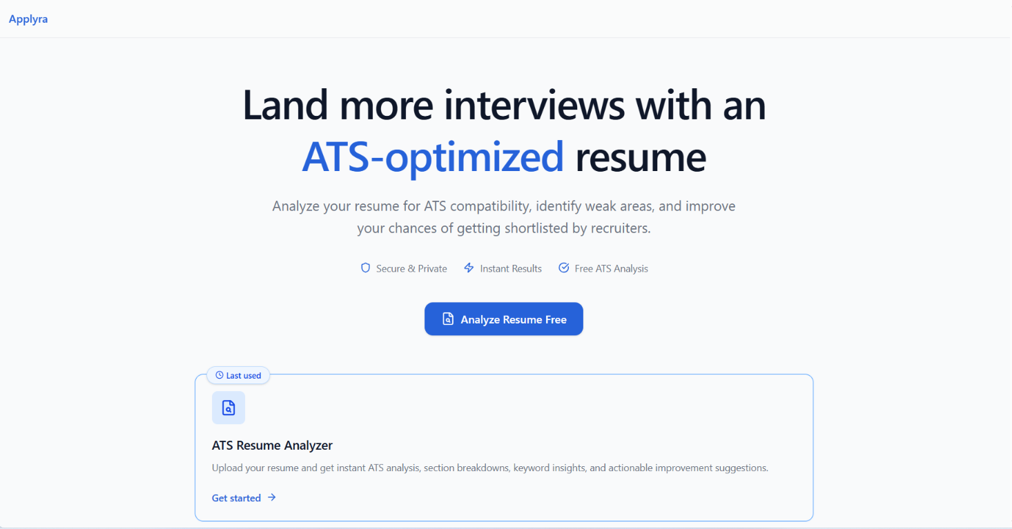 APPlYRA AI Resume and Job Matching Platform